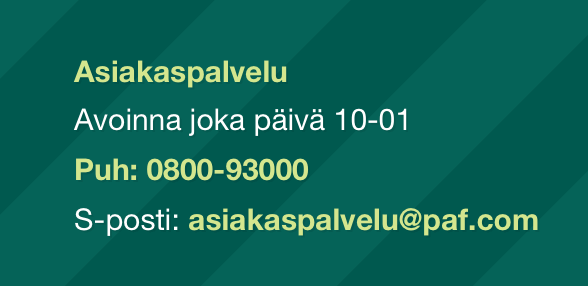 arvostelu paf Asiakaspalvelu