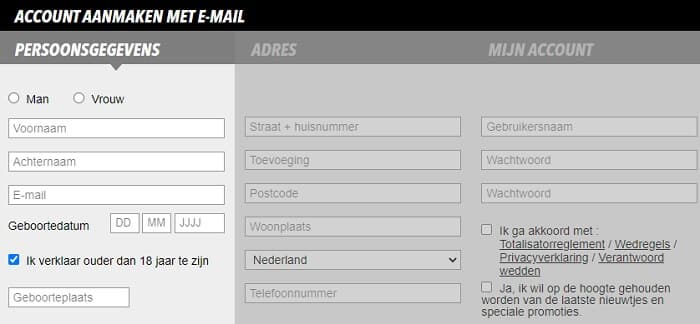 Registreren op ZEturf