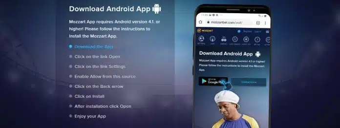MozzartBet Android Application Kenya
