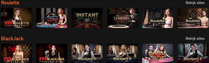 Casino777 Spelaanbod