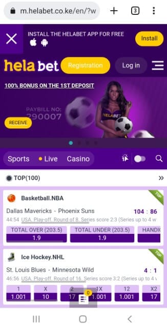 Helabet Mobile Version
