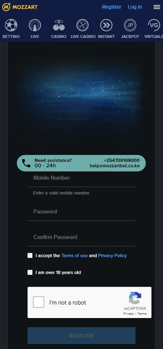 Mozzartbet Registration on Mobile