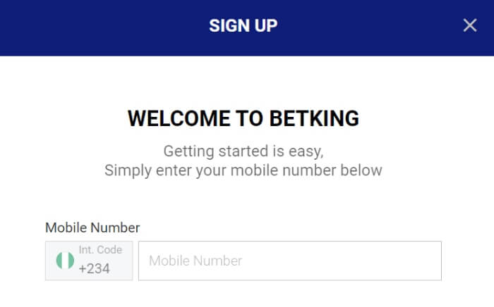 Registration BetKing Nigeria 