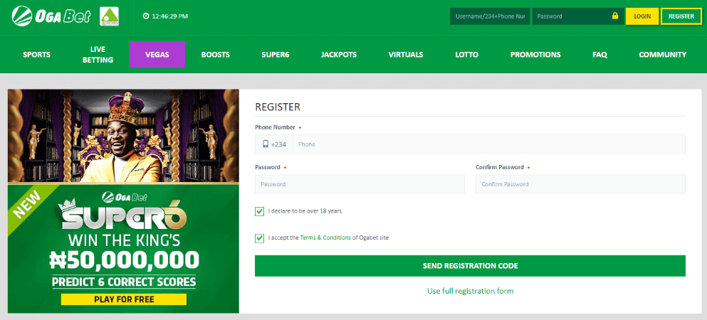 ogabet registration form