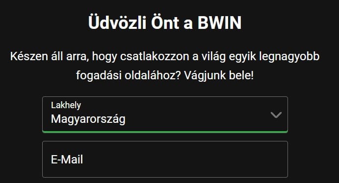 Regisztráció bwin Magyarország