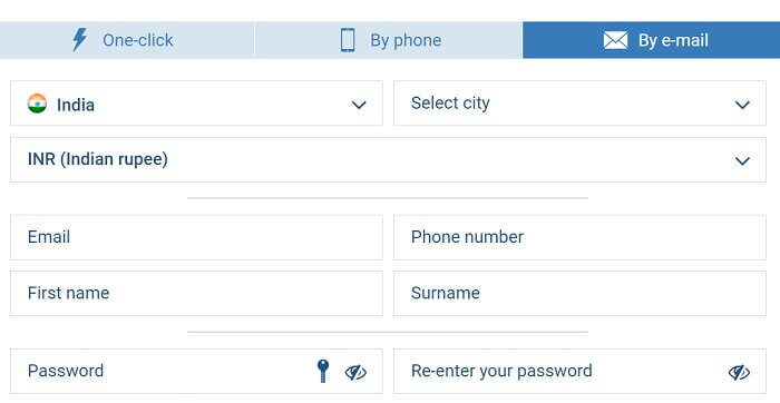 1xBet Registration By Email