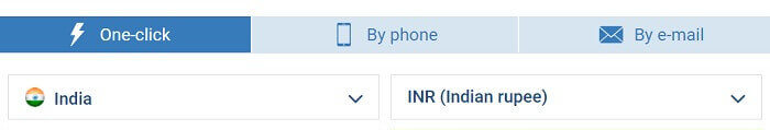 One Click Registration in 1xBet