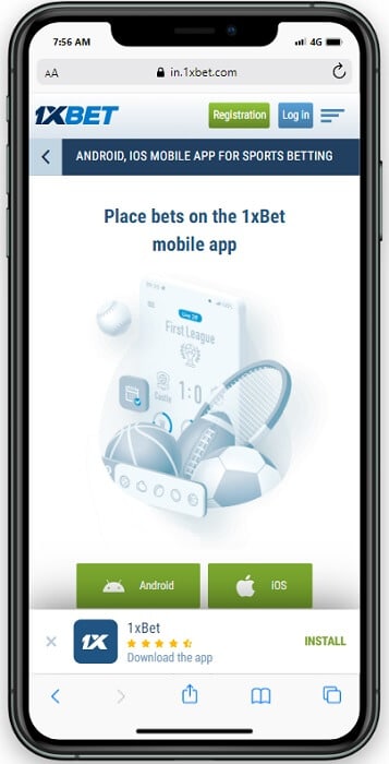 1xBet login app download