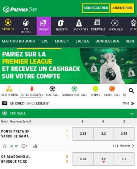 Premier Bet mobile