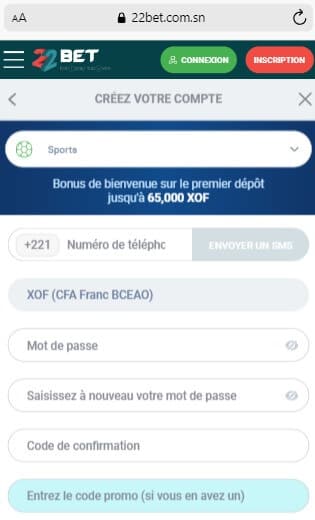 S’inscrire Sur 22bet Mobile