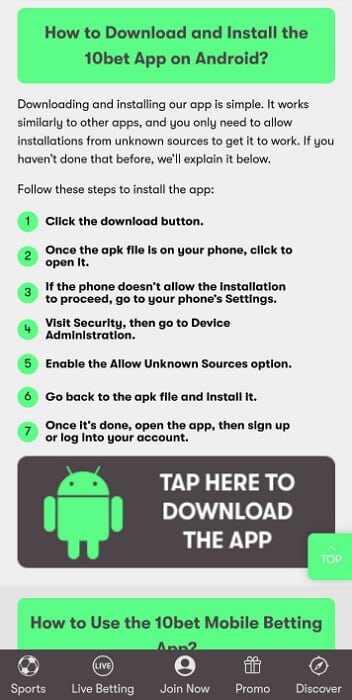 10bet App Download