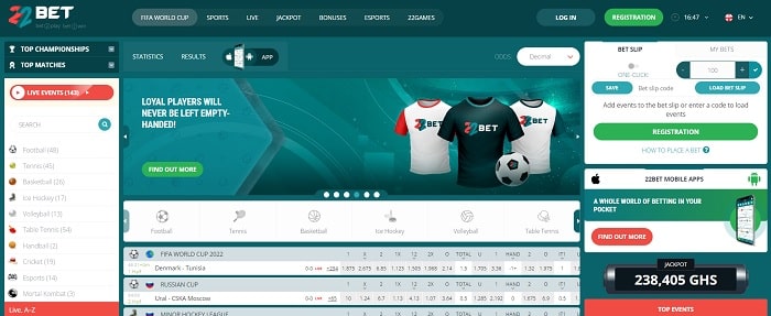 Registration 22bet Website