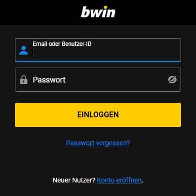 bwin Registrierung