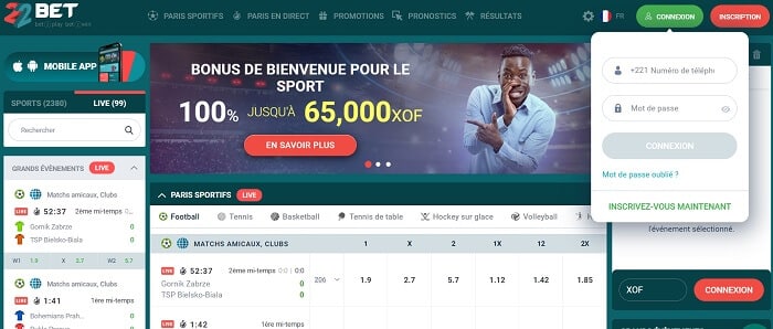 22bet connexion