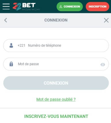 22bet mobile connexion