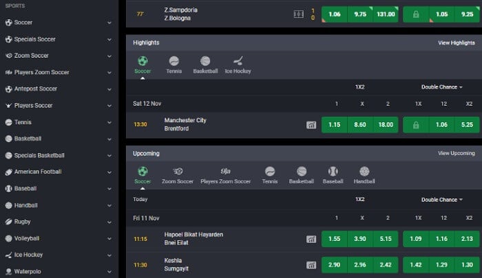 Bet9ja Betting Options