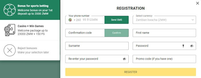 BetWinner Registration Zambia