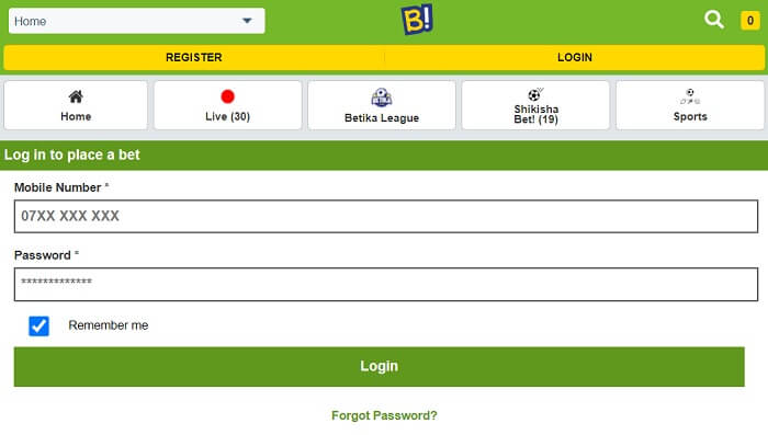 Betika Lite Login