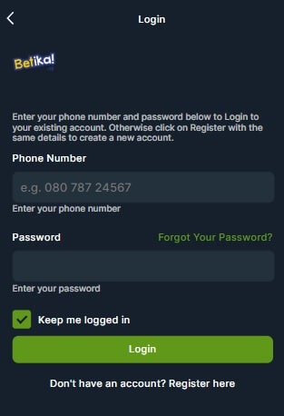 Betika Login