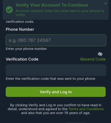 Betika Mobile Account Verification