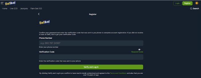 Verify Your Account on Betika