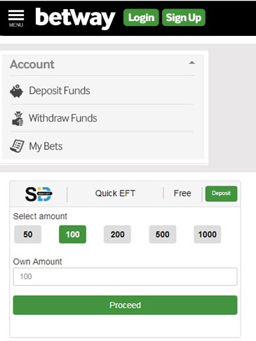 Betway Deposit Quick EFT