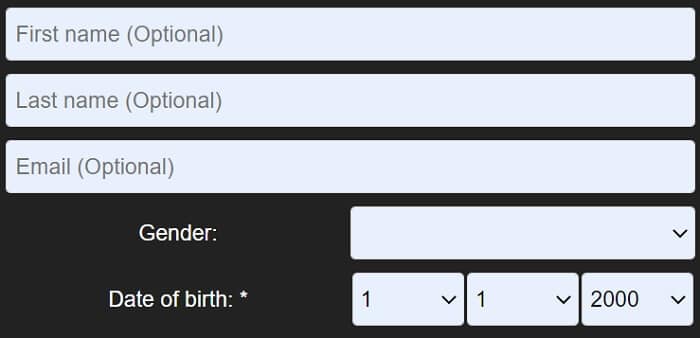 Bolabet Registration Personal Details