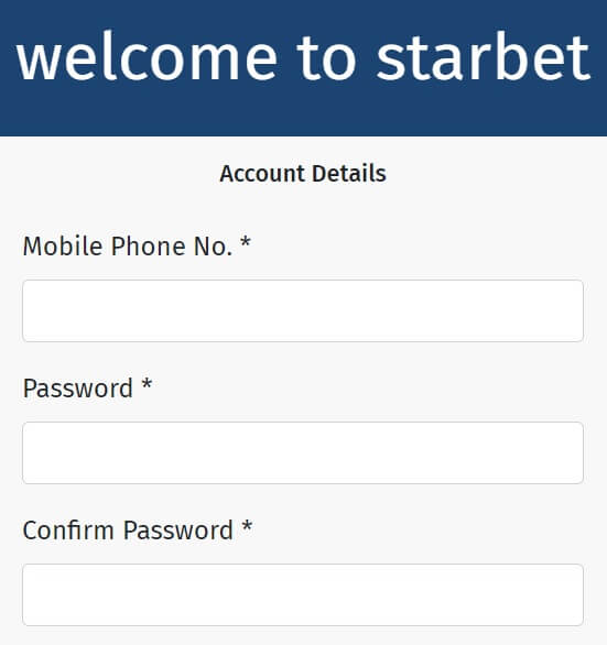 Starbet Registration Process