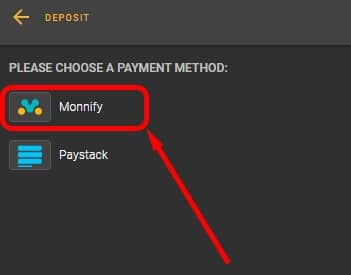 Yangasport Monnify Deposit Method