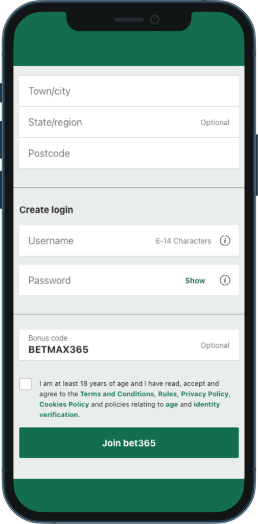 bet365 registration with code BETMAX365