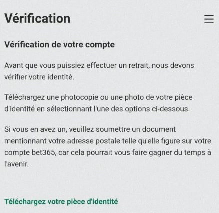 bet365 Vérification Compte