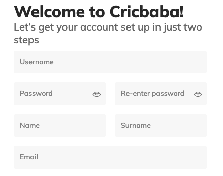 Register and claim Cricbaba bonus