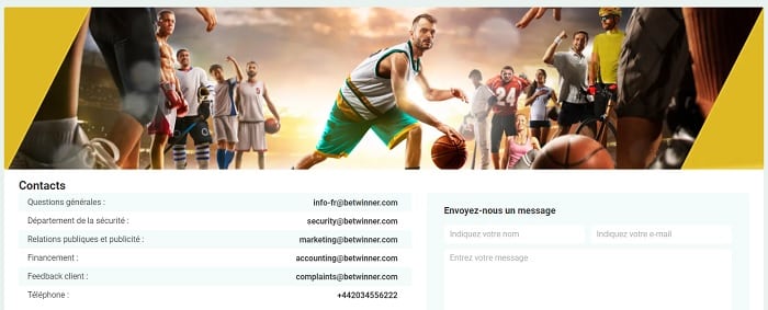 BetWinner Contact