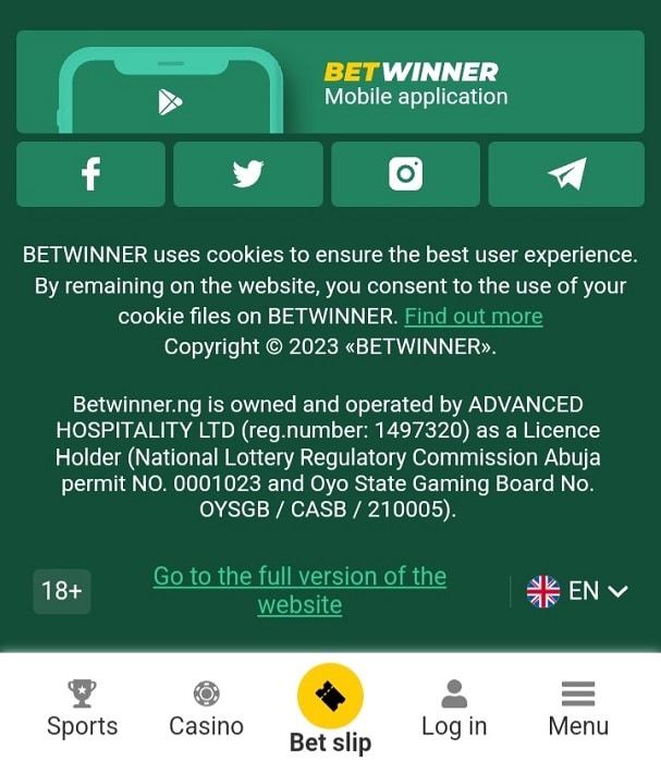 Betwinner Mobile Application