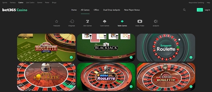 bet365 Table Casino Games 