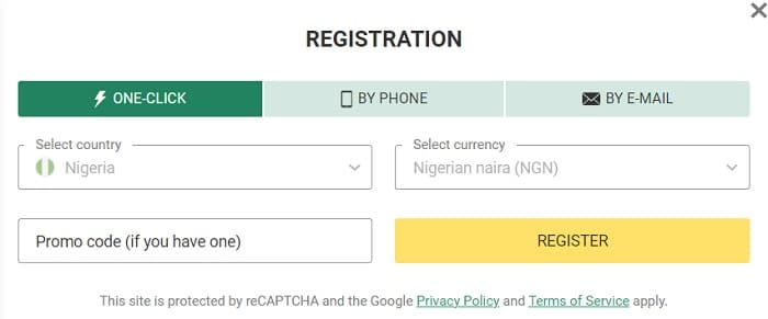 BetWinner Registration