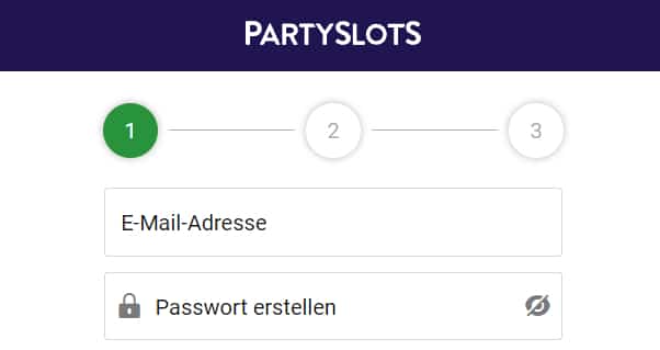 Die PartySlots Registration