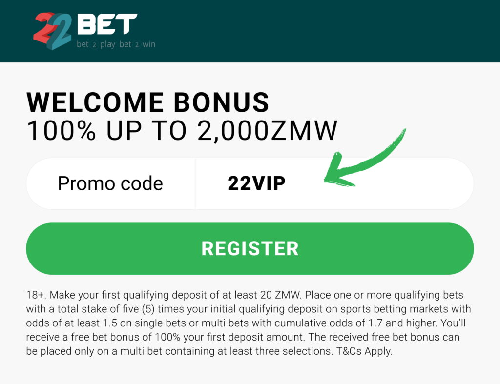 22bet 22vip promo code