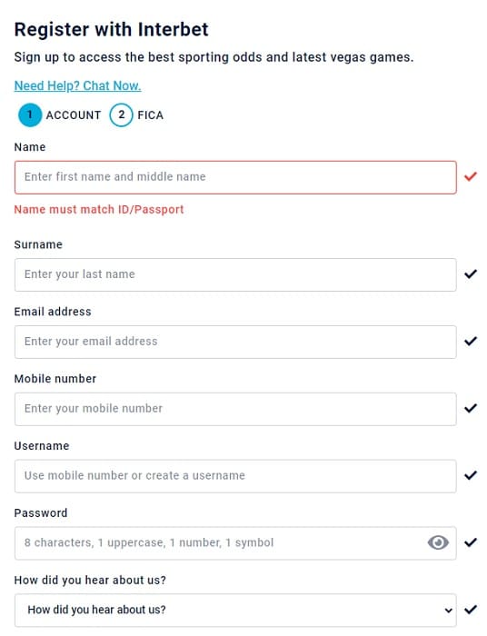 Interbet Registration Form