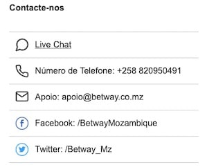 Betway Contacte-nos