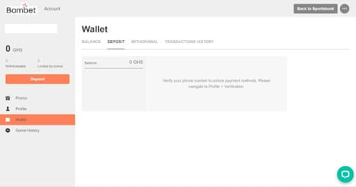 Bambet Deposit Verify Phone