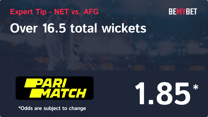 Banner showing the NET vs. AFG betting tip.