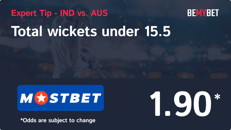 Banner showing the IN vs. AU betting tip for the Cricket World Cup final.