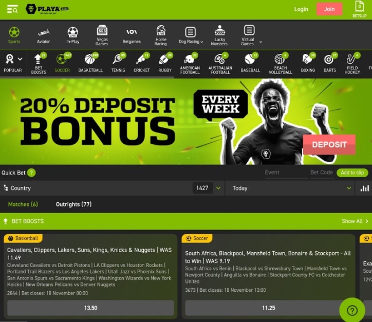 Playa Bets Website