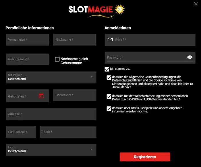 SlotMagie Registrierung und Verifizierung